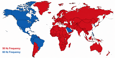 Global 50 Hz and 60 Hz Distribution